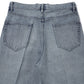 FADED HEAVY DENIM CENTER-PLEATED WIDE PANTS