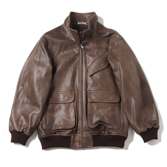 HEAVY LAMB LEATHER ZIP BLOUSON