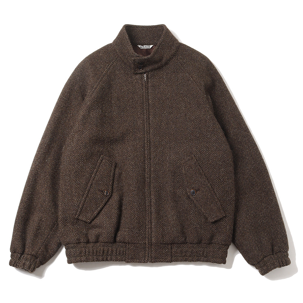 LAMA SHETLAND WOOL TWEED ZIP BLOUSON