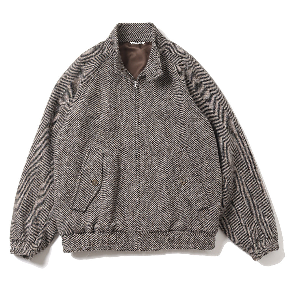 LAMA SHETLAND WOOL TWEED ZIP BLOUSON