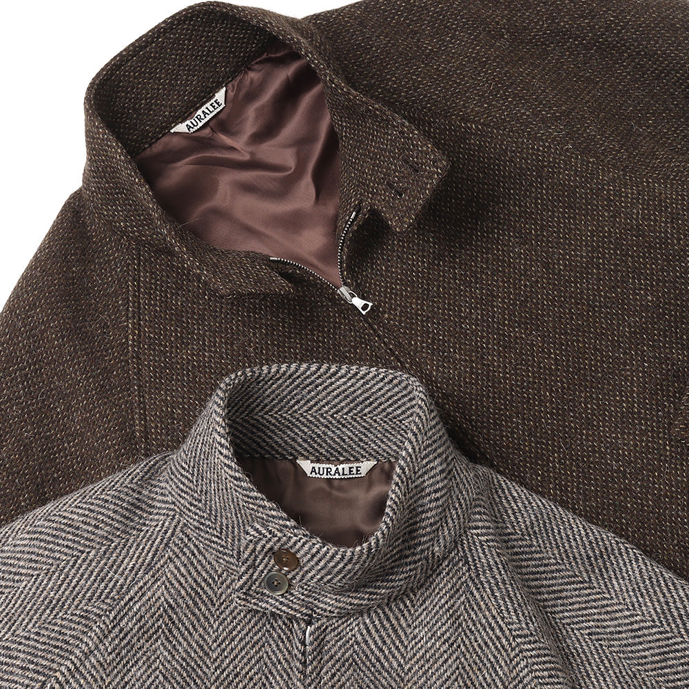 LAMA SHETLAND WOOL TWEED ZIP BLOUSON