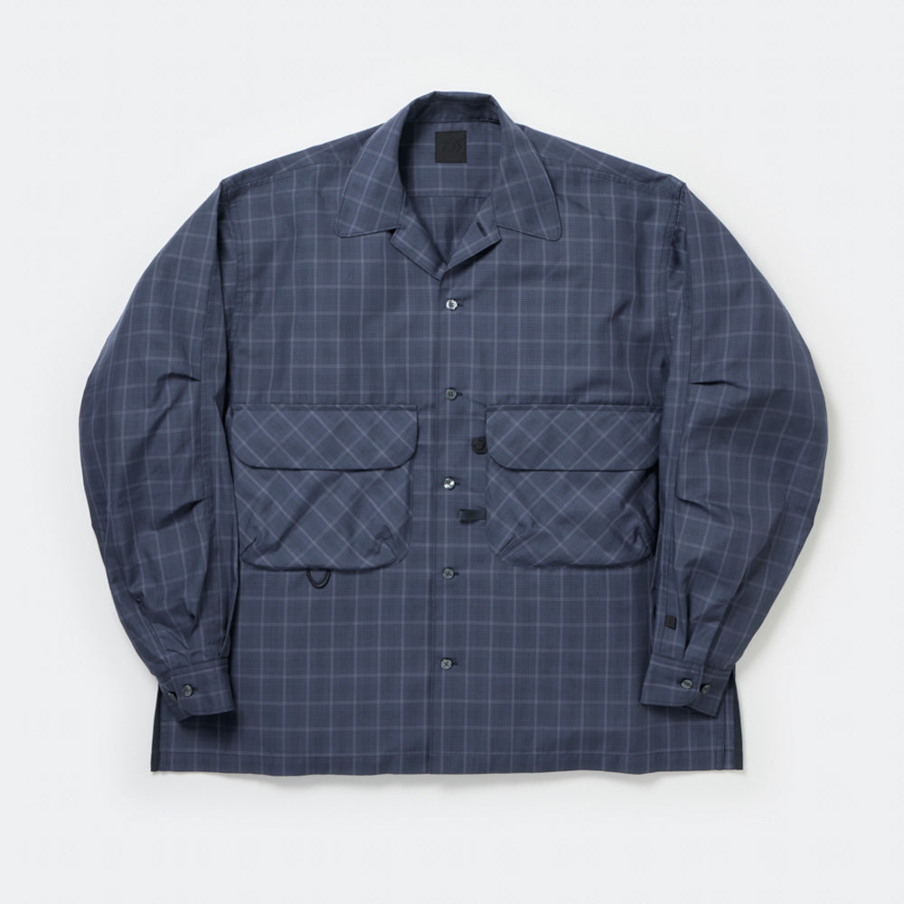 TECH SPORTS OPEN COLLAR SHIRT L/S NOVA CHECK