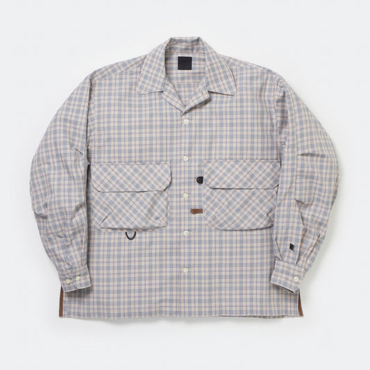 TECH SPORTS OPEN COLLAR SHIRT L/S NOVA CHECK