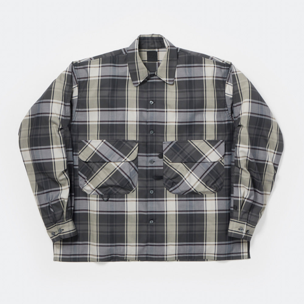 TECH SPORTS OPEN COLLAR SHIRT L/S BIG TARTAN