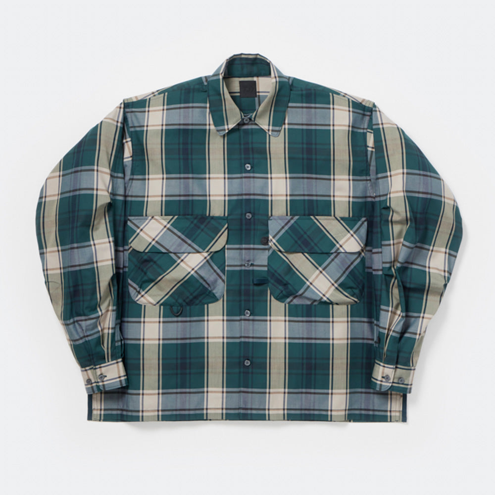TECH SPORTS OPEN COLLAR SHIRT L/S BIG TARTAN