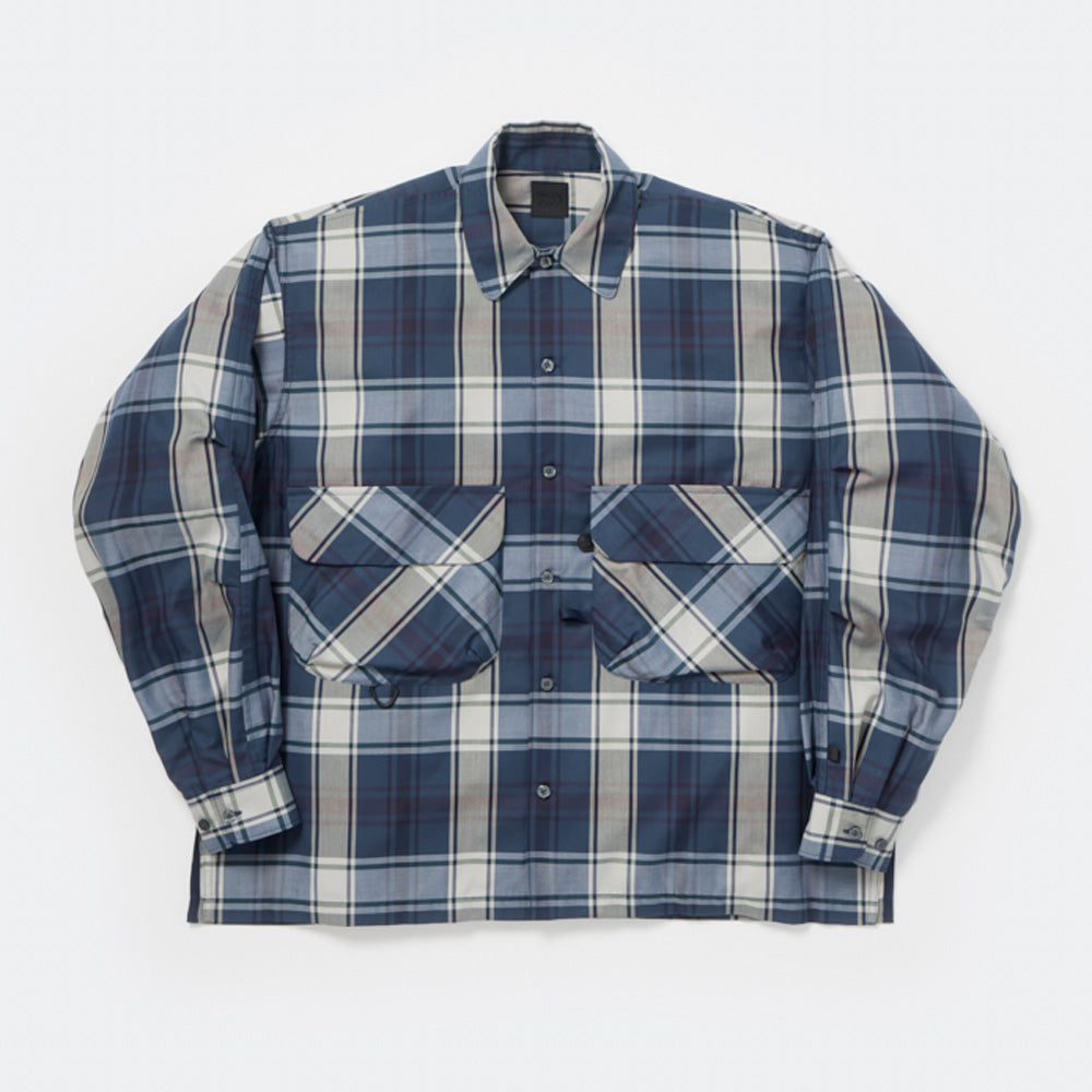 roughandswell ネイビー円形模様シャツ roughandswell ネイビー円形