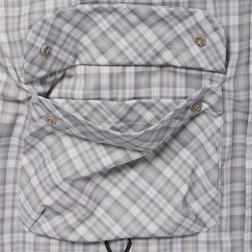TECH SPORTS OPEN COLLAR SHIRT L/S GREN PLAID