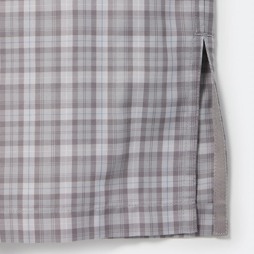 TECH SPORTS OPEN COLLAR SHIRT L/S GREN PLAID
