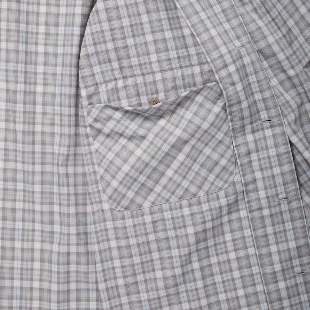TECH SPORTS OPEN COLLAR SHIRT L/S GREN PLAID