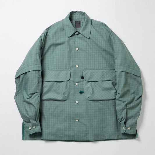 TECH SPORTS OPEN COLLAR SHIRTS L/S MINI PLAIDS