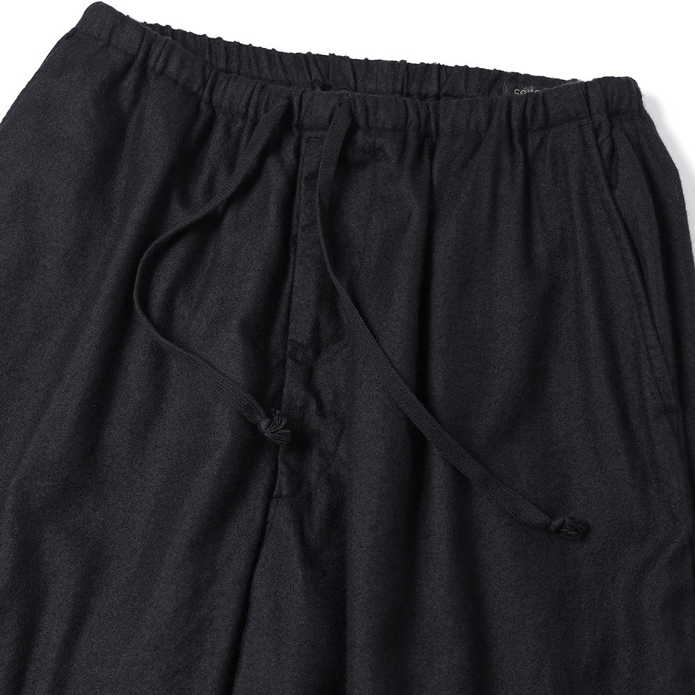 Cashmere silk, garment-dyed, drawstring pants.