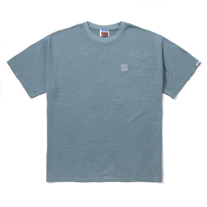 EMBROIDERED LOGO OVERDYE BODER T-SHIRT