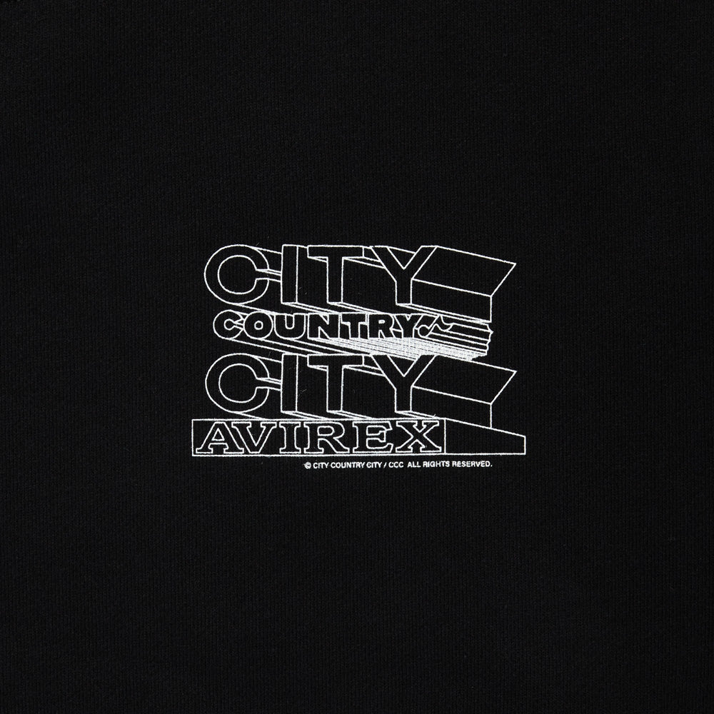 【BLACK】CITY COUNTRY CITY CCC×AVIREX SWEAT SHIRT CITY COUNTRY CITY (シティーカントリーシティー) CCC-253C006 (CCC