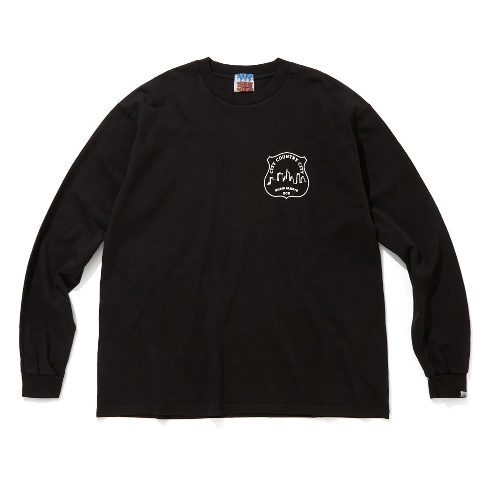 GARMENT DYE COTTON L/S T-SHIRT MUSIC AWAYS 9/19front