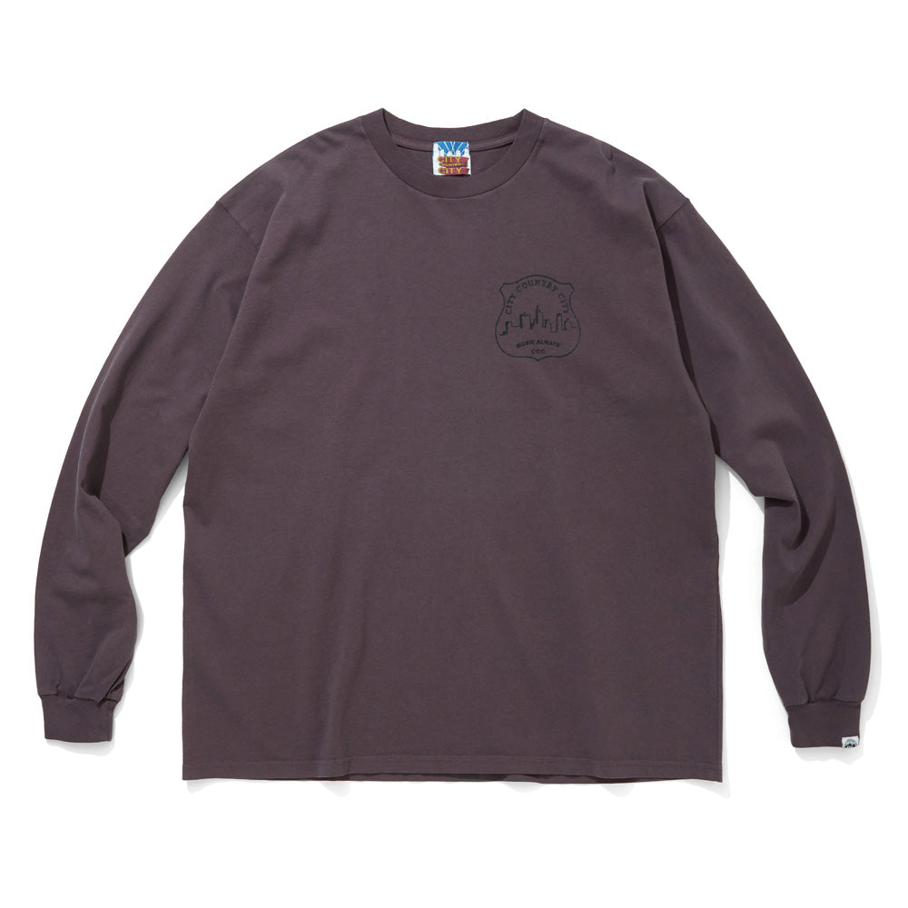 GARMENT DYE COTTON L/S T-SHIRT MUSIC AWAYS 9/19front