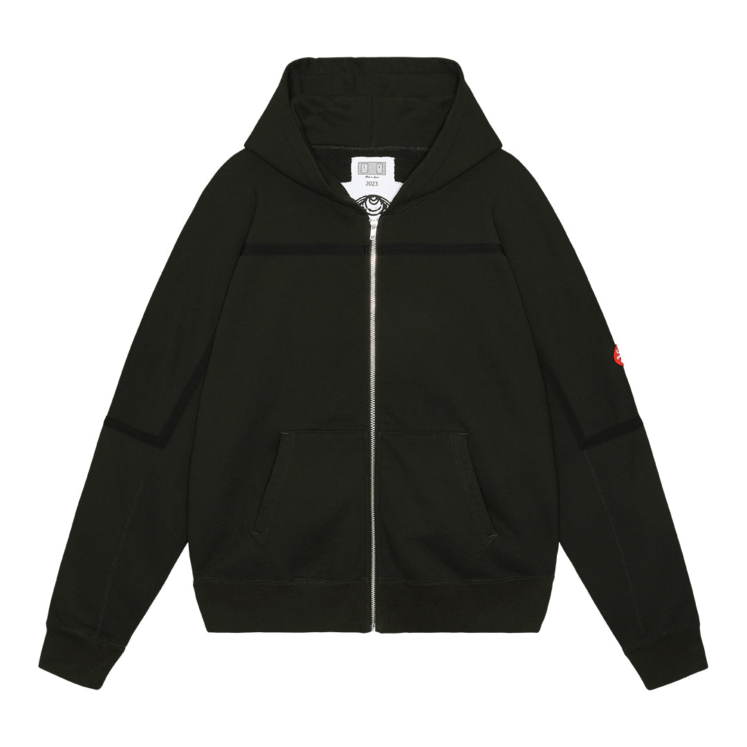 TAPED CUT ZIP HEAVY HOODY