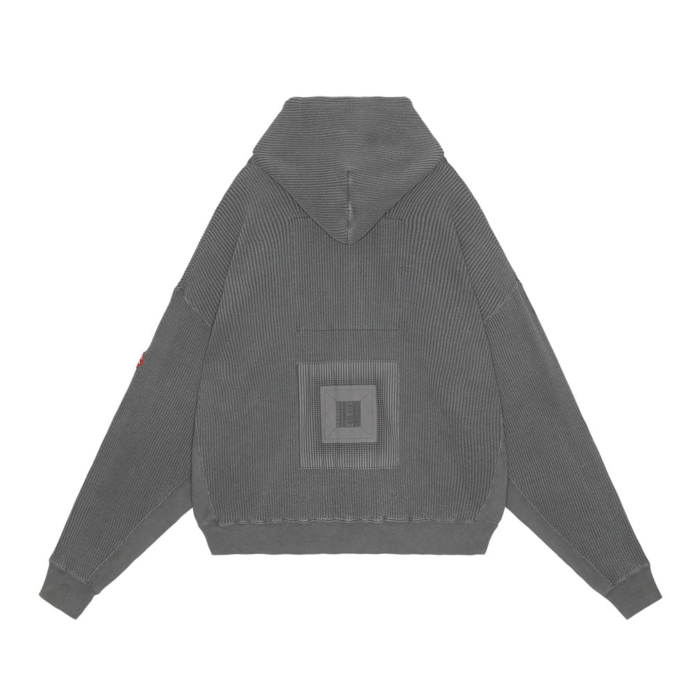 OVERDYE WIDE RIB CUT ZIP HOODY