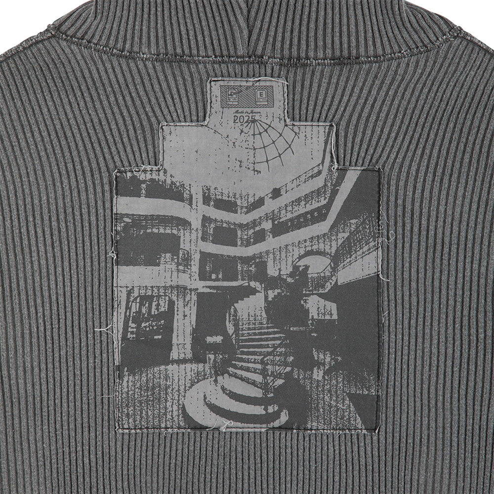 OVERDYE WIDE RIB CUT ZIP HOODY