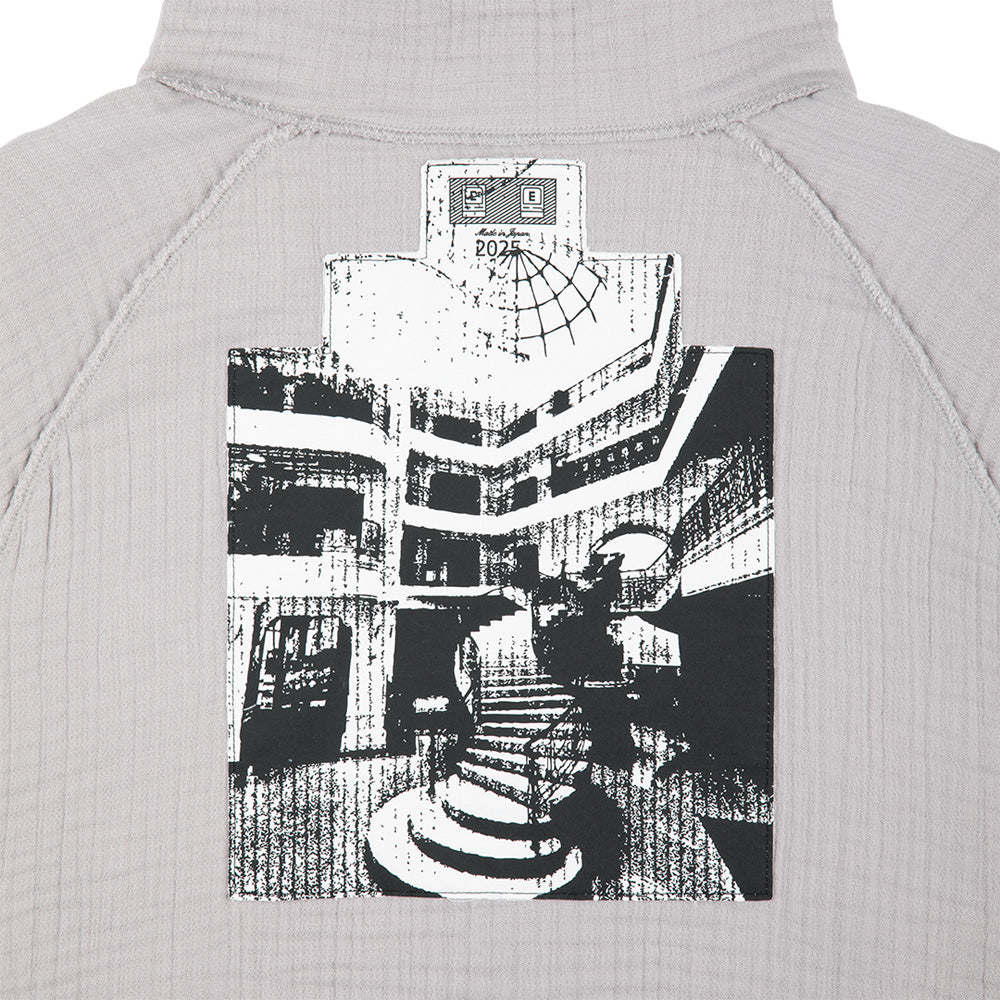 LAYERED GAUZE HALF ZIP