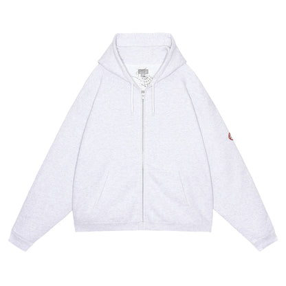 SOLID LOOSE ZIP HOODY