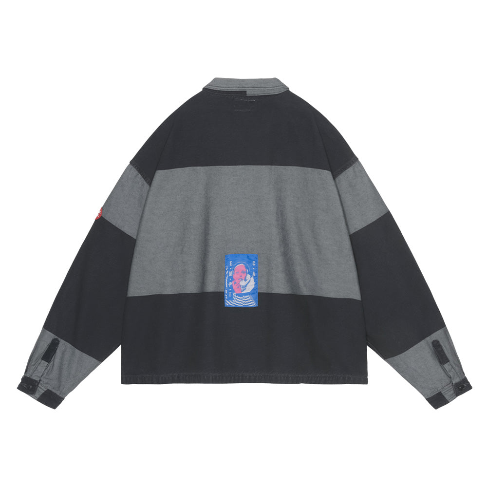 OVERDYE STRIPE SHORT SHIRT JACKET