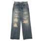 Straight Vintage Repair Denim Pants