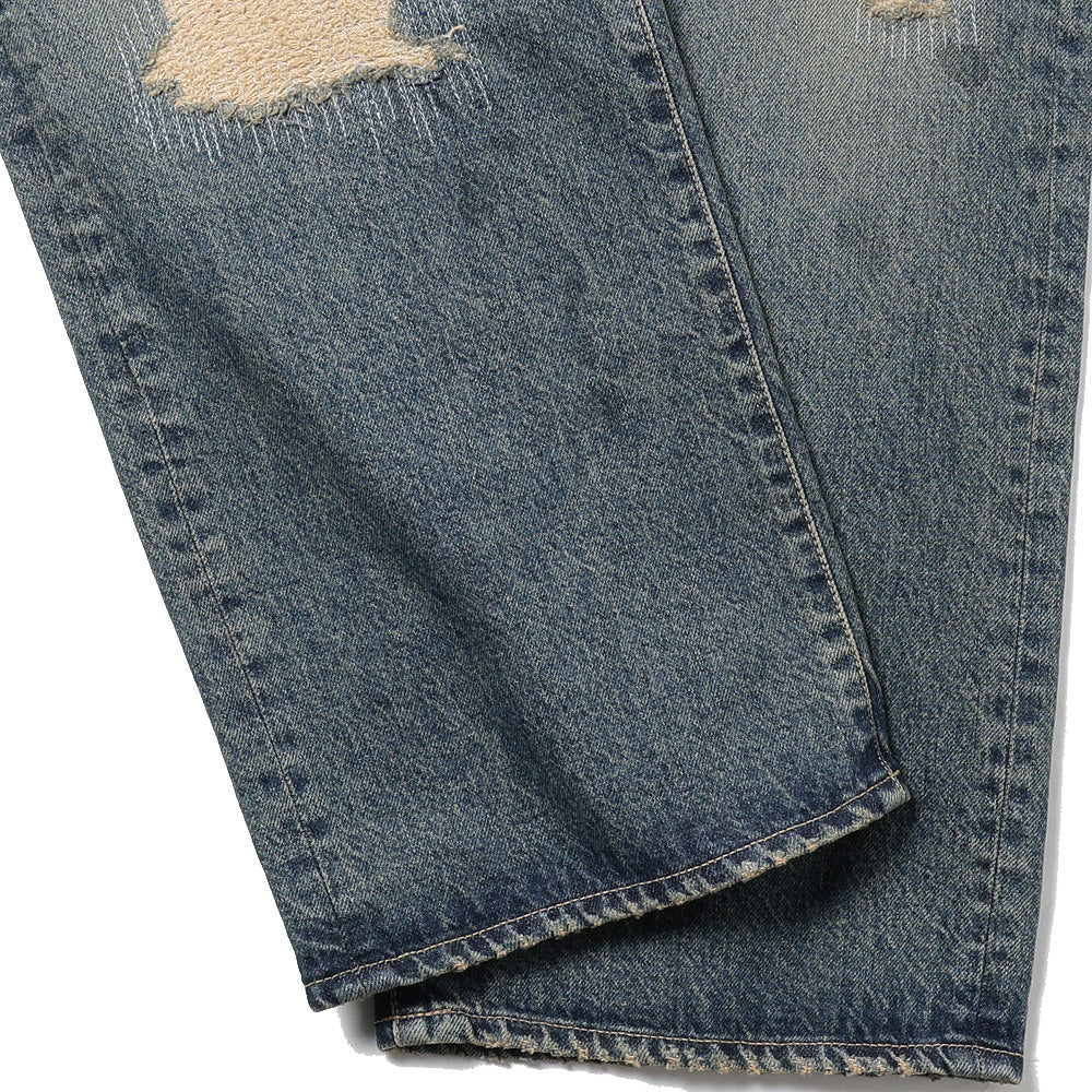 Straight Vintage Repair Denim Pants