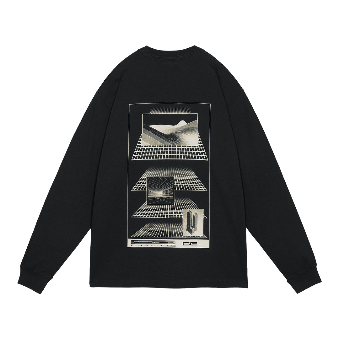 美品 C.E シーイー SOLID CREW NECK BLACK Lサイズ