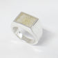 Signet Ring with Flower / White