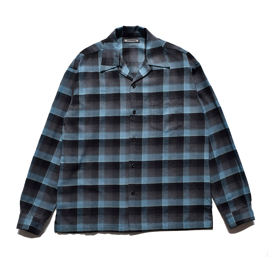 CR Flow Ombre Check Open Collar L/S SH