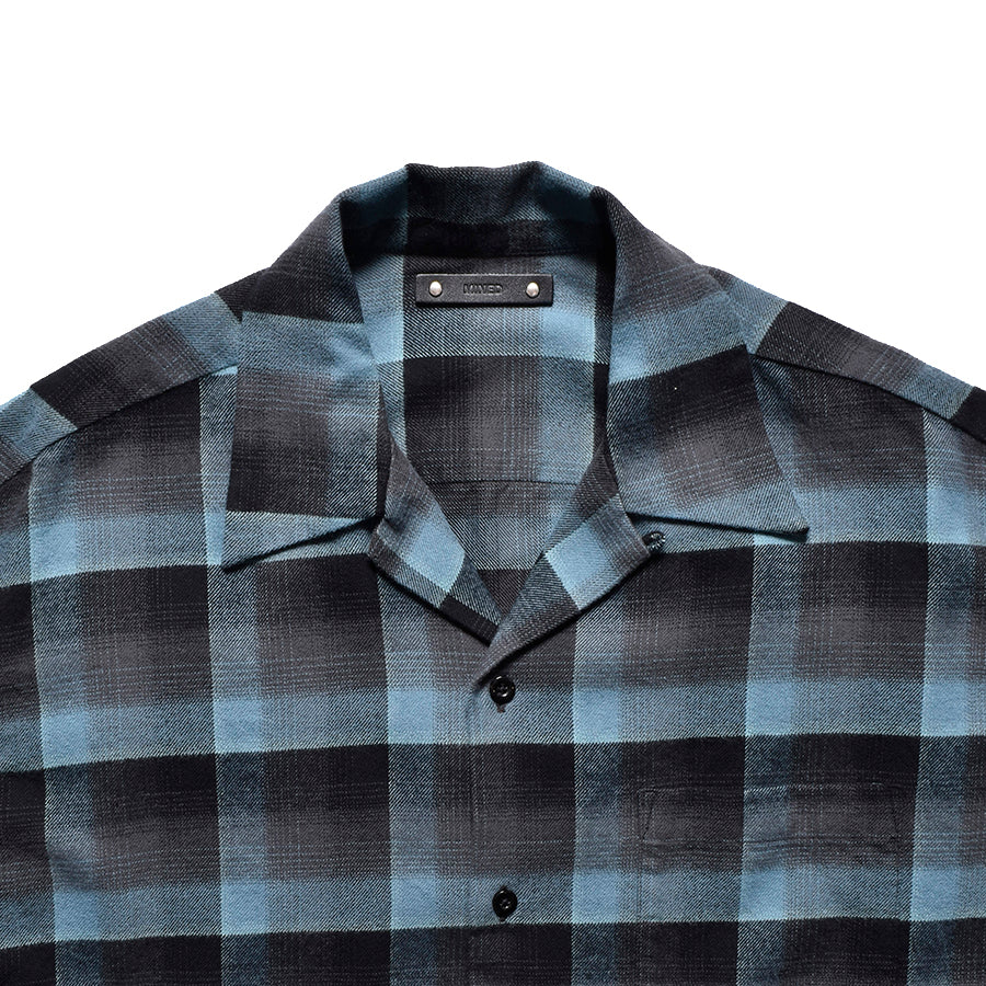 CR Flow Ombre Check Open Collar L/S SH