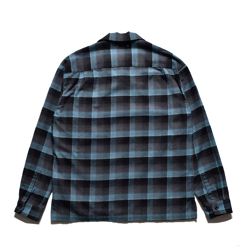 CR Flow Ombre Check Open Collar L/S SH