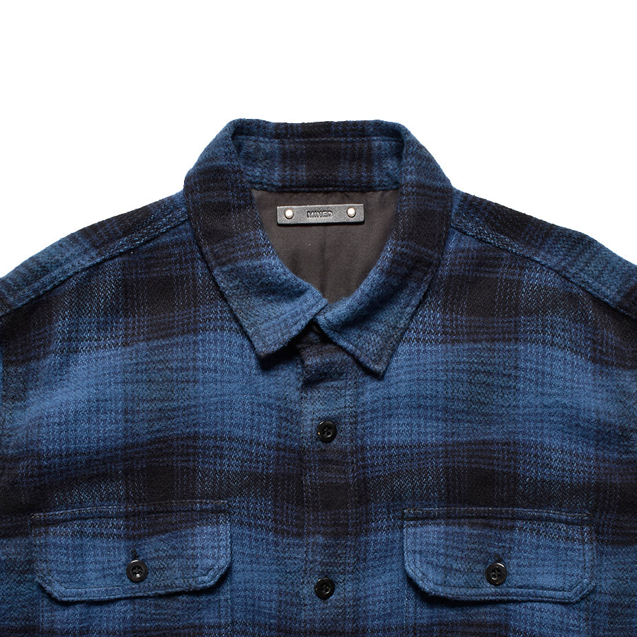 Distortion Ombre Check Flannel Over SH