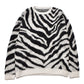 Zebra Mohair Knit Crewneck Pullover