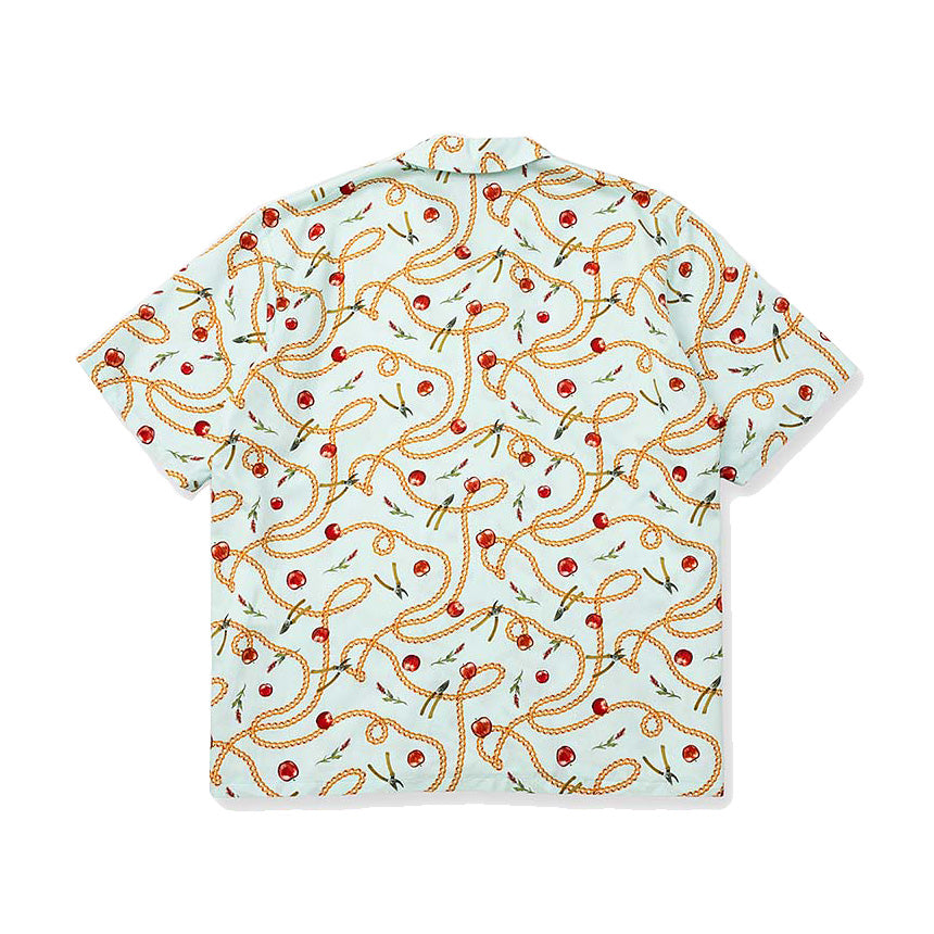 Open-collar S/S shirt (apple&chain)