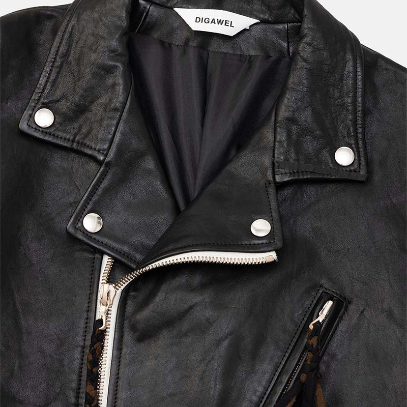 Leather biker jacket