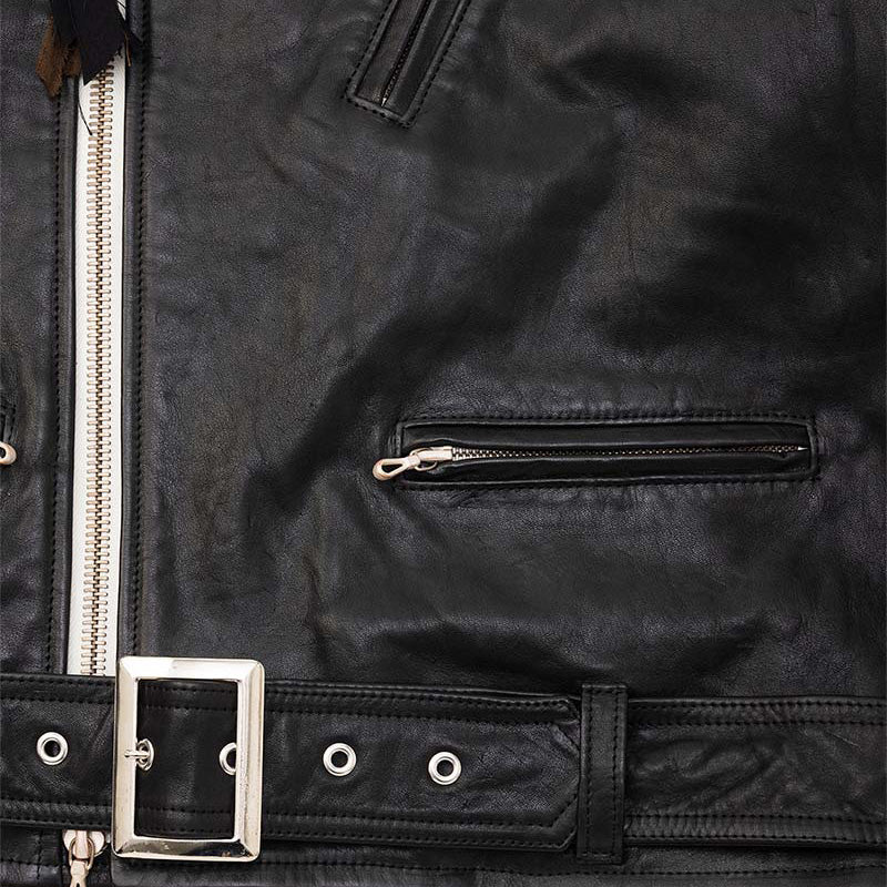 Leather biker jacket