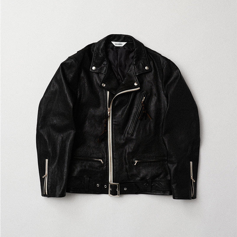 Leather biker jacket