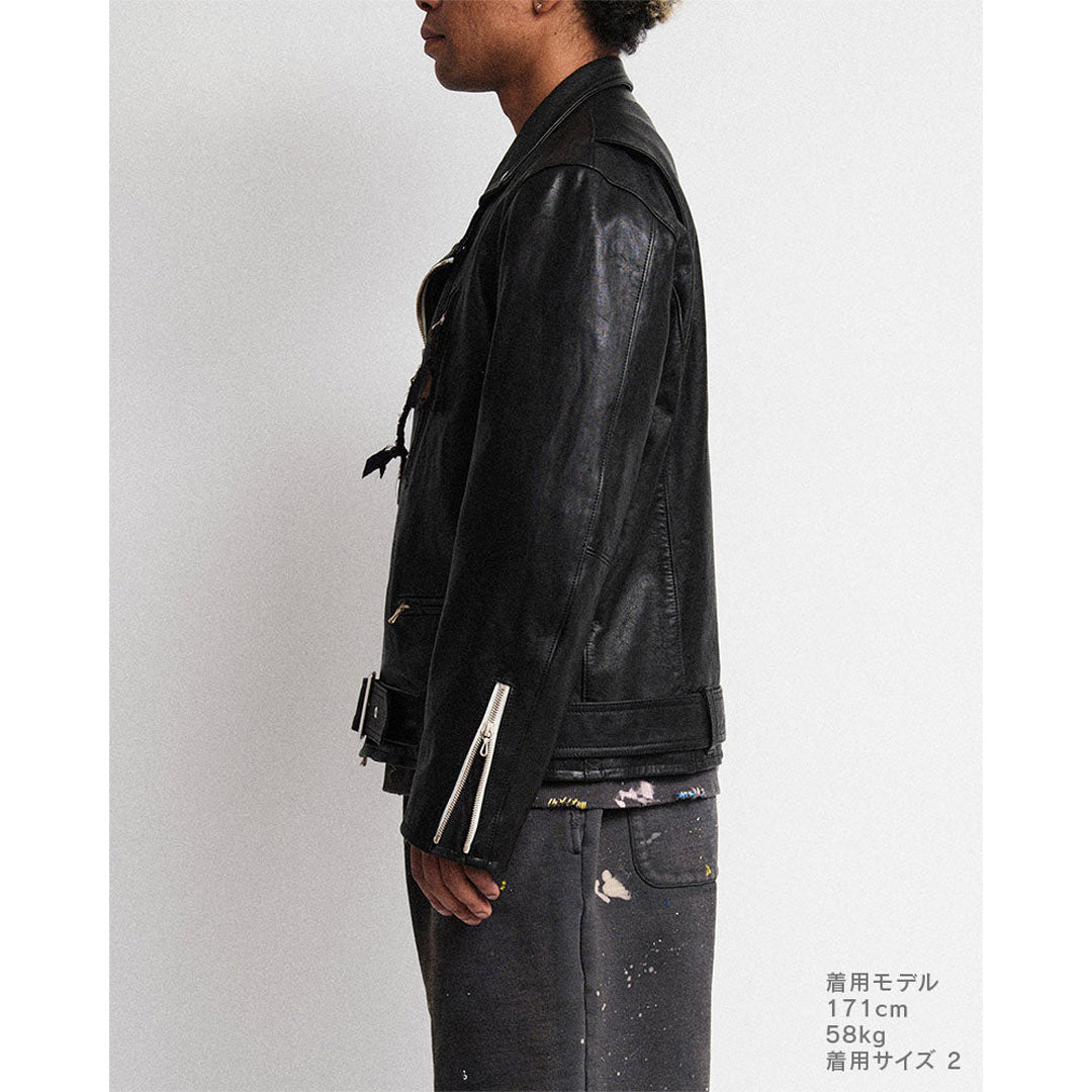 Leather biker jacket