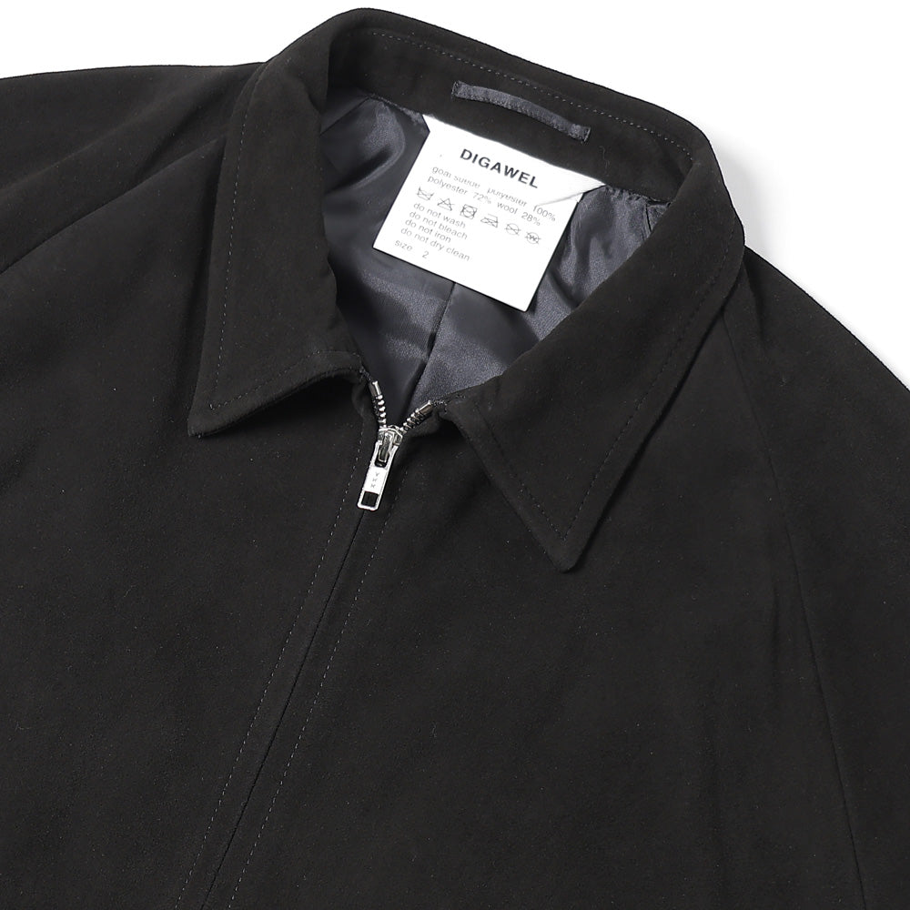 Goat suede zip up blouson