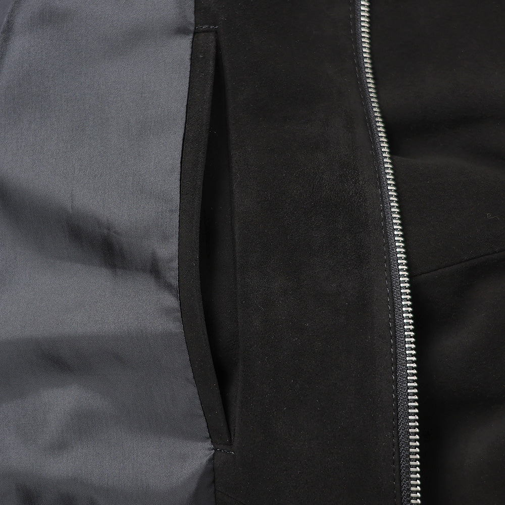Goat suede zip up blouson