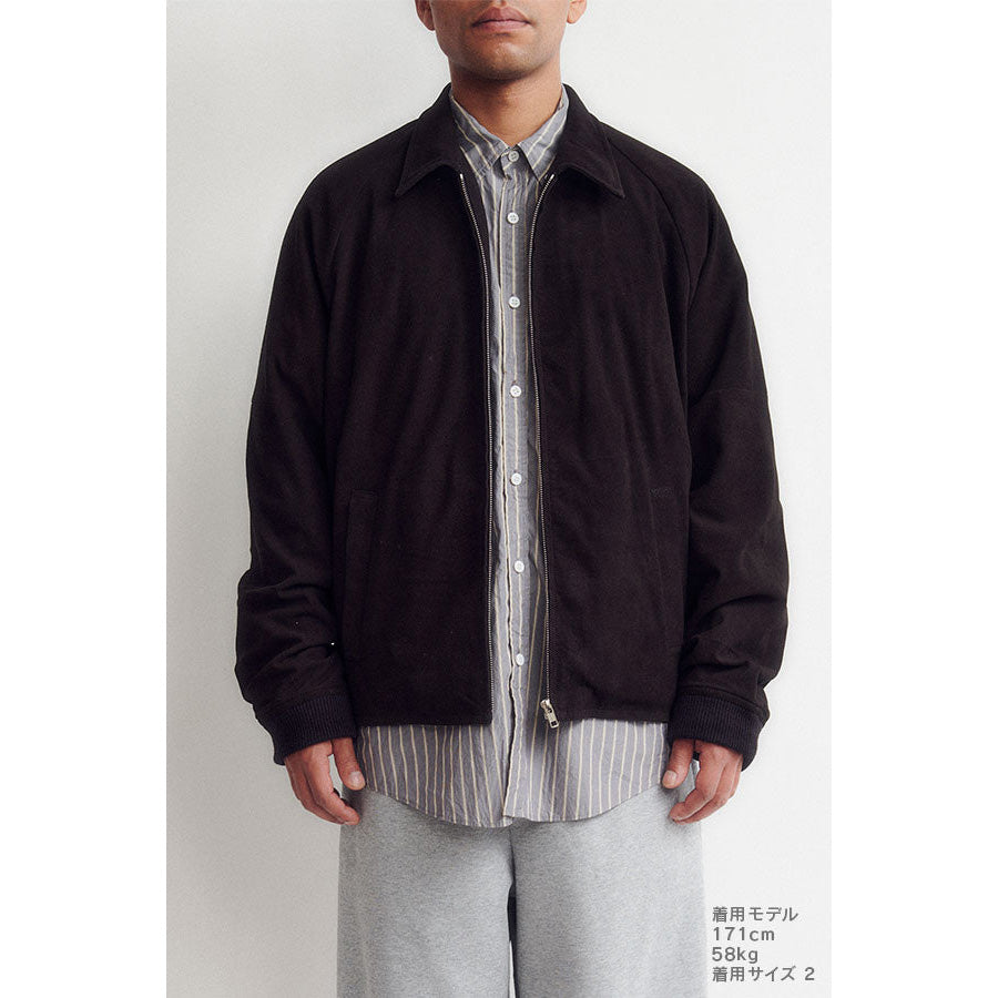 Goat suede zip up blouson