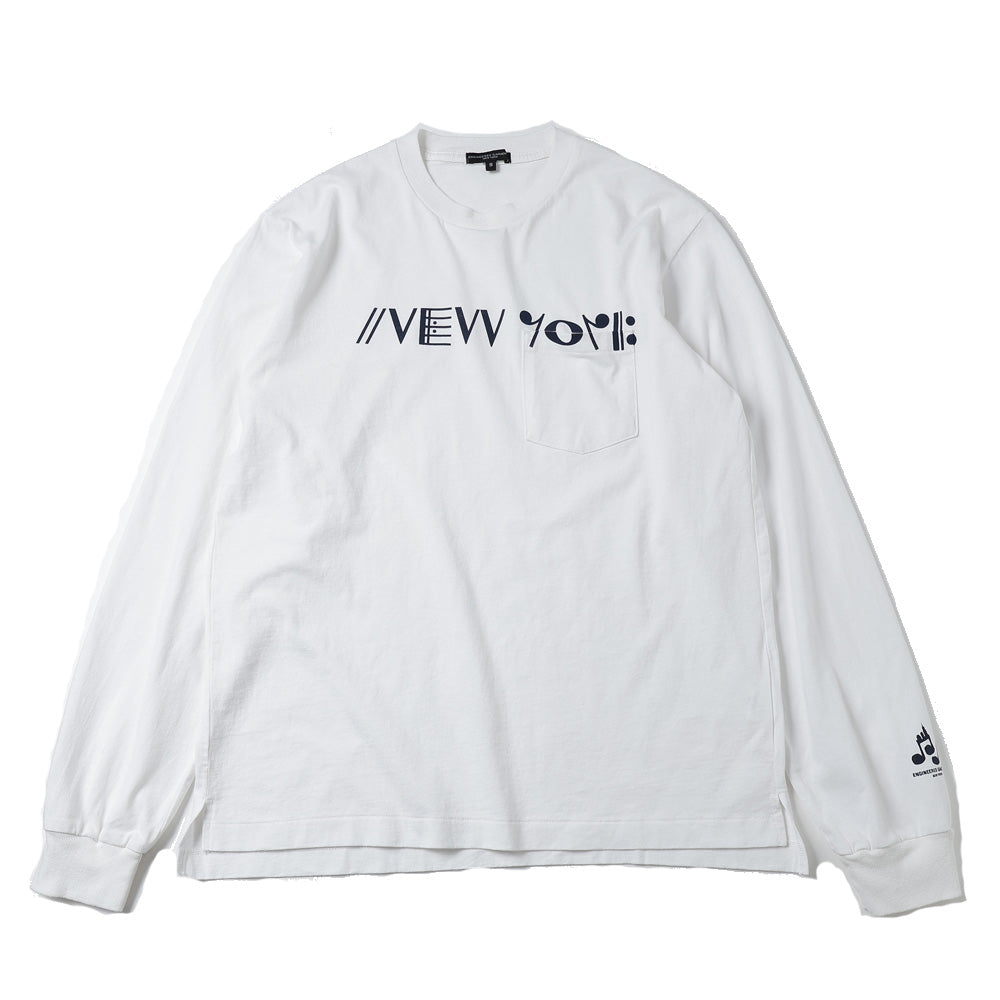 Printed Cross Crew Neck L/S T-shirt - NY