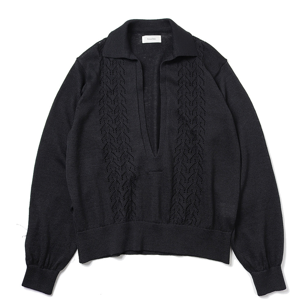 Linen V-neck knit
