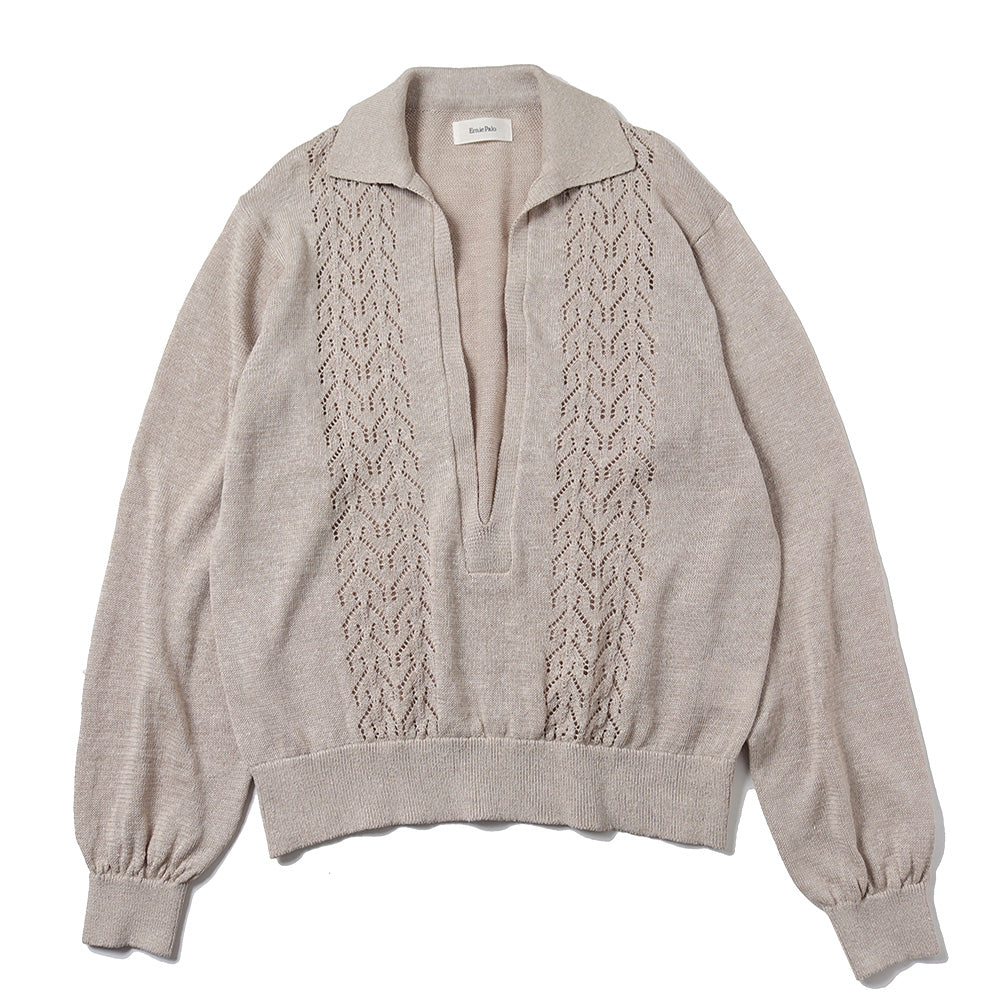 Linen V-neck knit