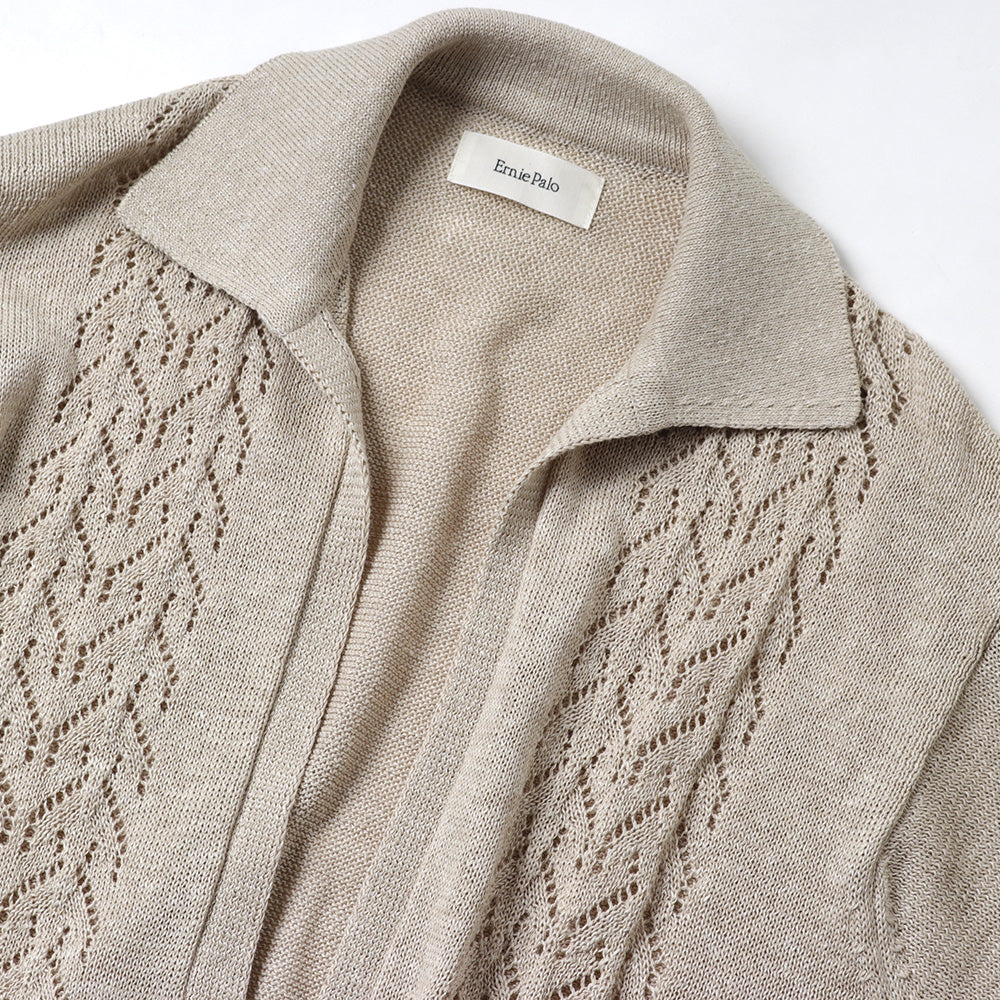 Linen V-neck knit