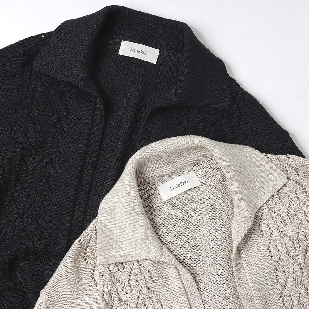 Linen V-neck knit