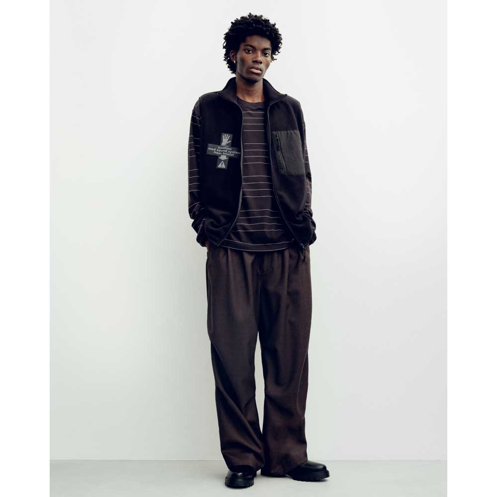 WOOL WIDE TRACK TROUSERS