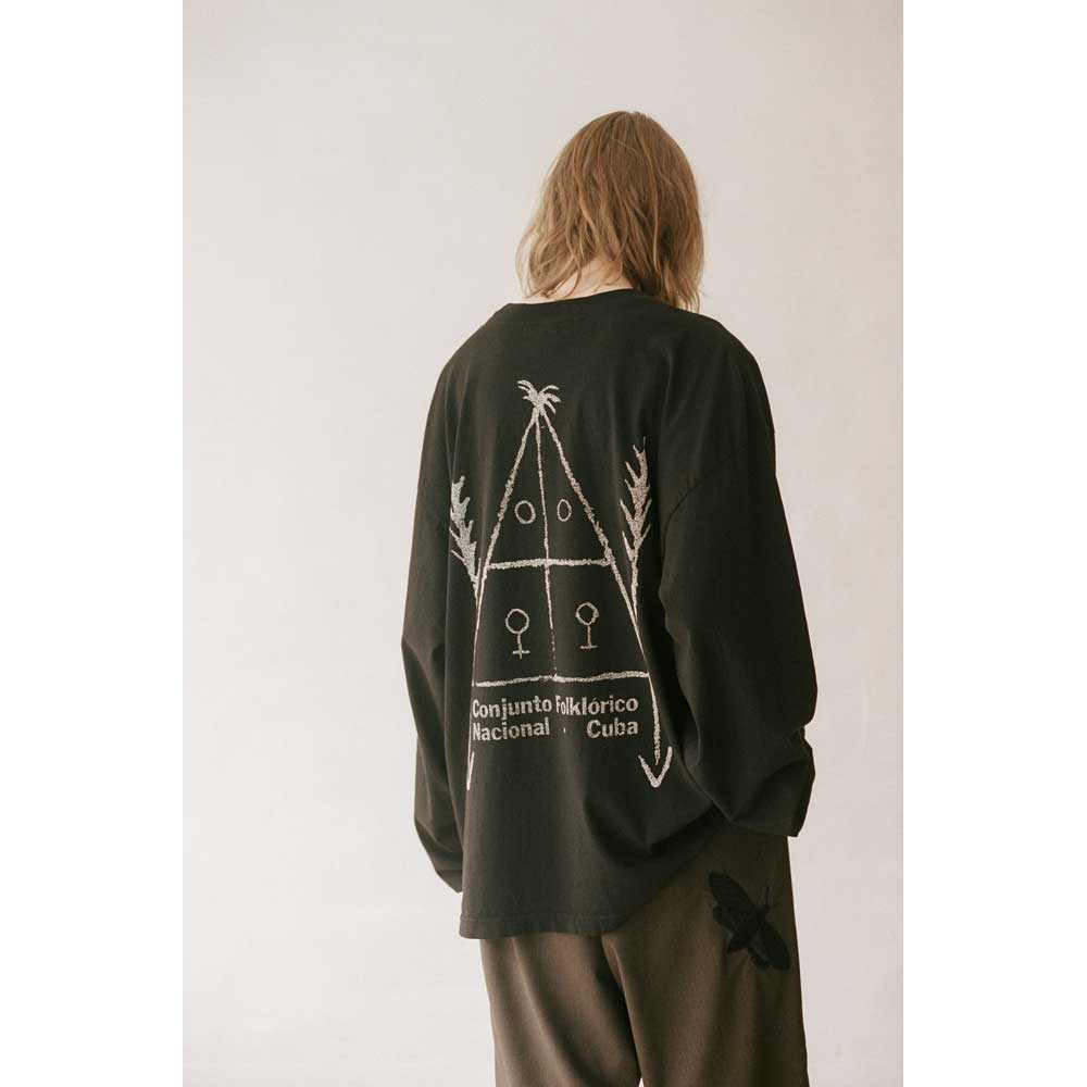 OVERSIZED GARMENT DYE L/S T-SHIRT(DANCE)