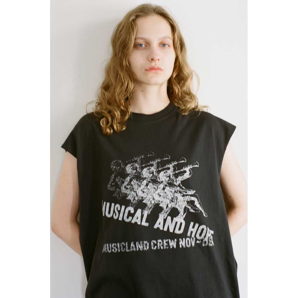 GARMENT DYE N/S T-SHIRT(MUSICAL)